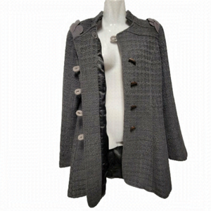 Wool Jacket Grey Poly Wool Coat Size L- Pink Martini
